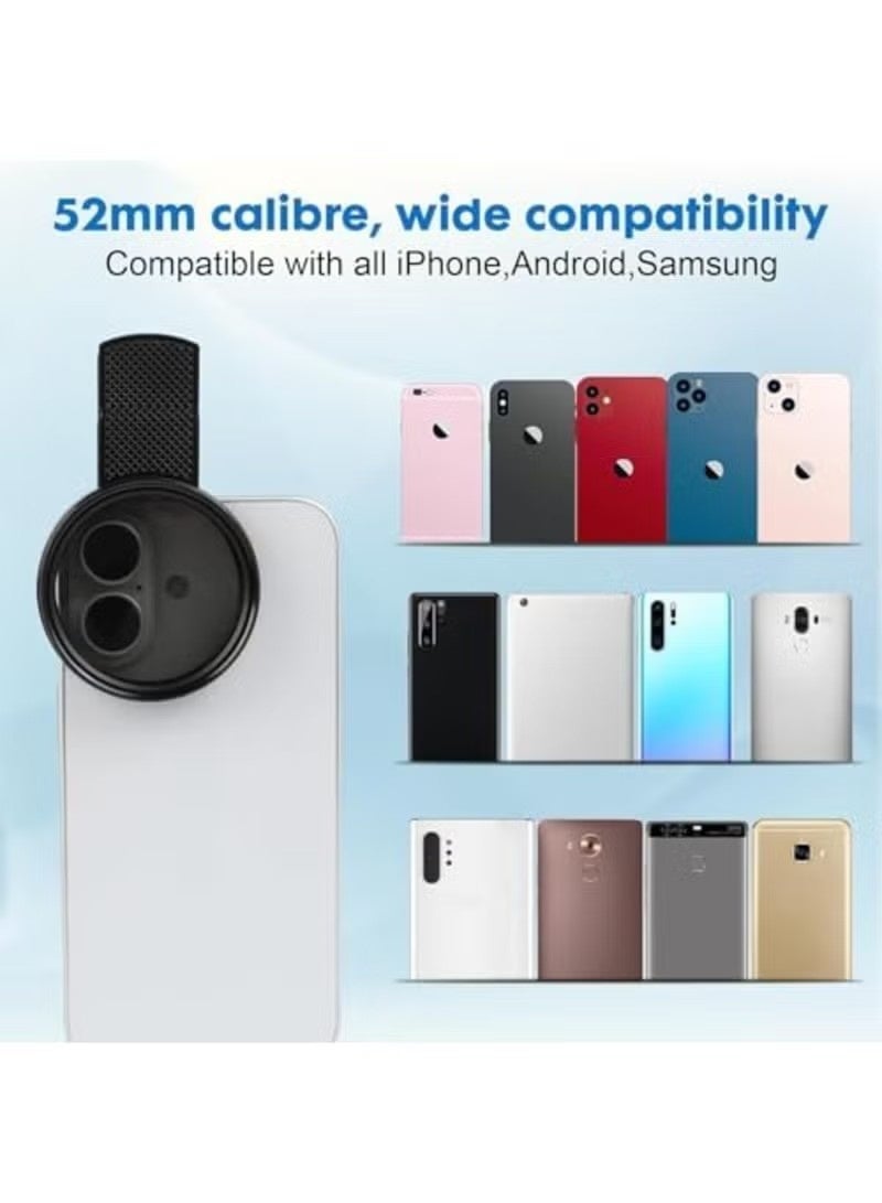 CPL Phone Camera Filter with Clip, Ultra Slim Multi-Coated Filtro Polarizador para Celular,Cramp-on Polarizer Lens for iPhone,Android Smartphones (52mm,Black) - Image 4